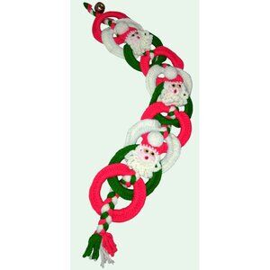 Vintage Crochet Christmas Door Decor Santa Faces Jingle Bell